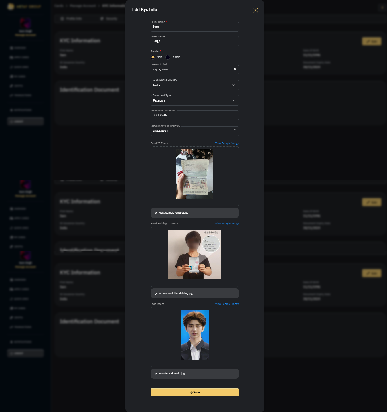 Edit KYC Info